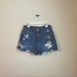 American Eagle ripped mom jean shorts